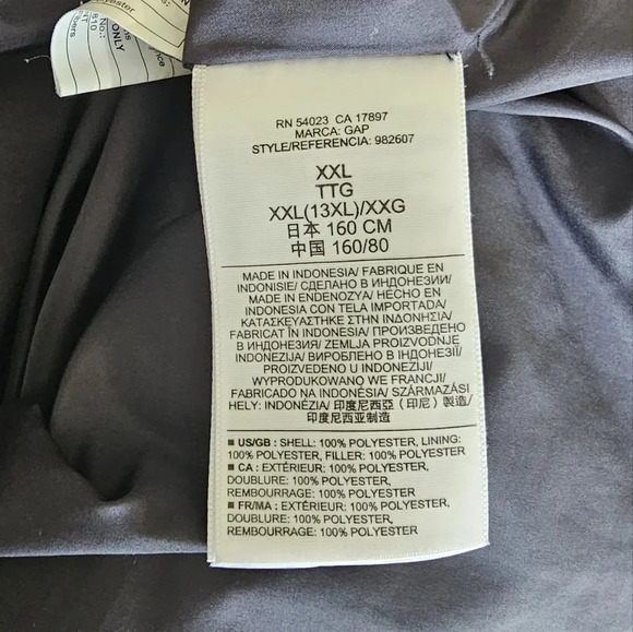 GAP  Kids Girl Grey Warm Jacket Long Size XXL 14-16 - Picture 7 of 7